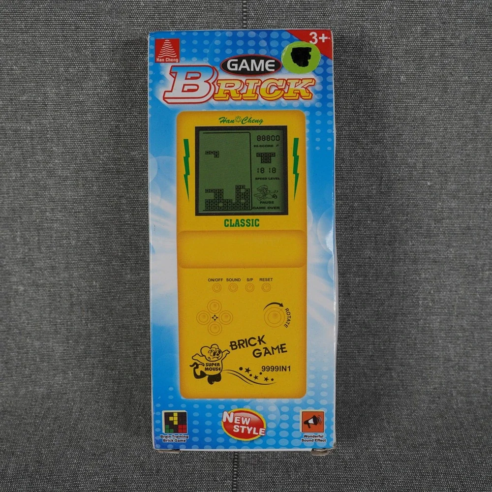 Retro Brick Video Game 9999 in 1 Handheld Tetris Style Orange Toy With Box